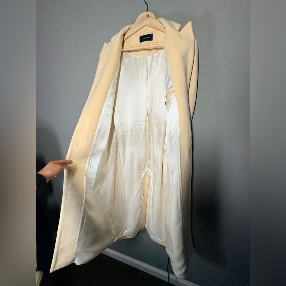 LES TIEN Black Label Cashmere Car Unisex Coat in Canary - Picture 12 of 16